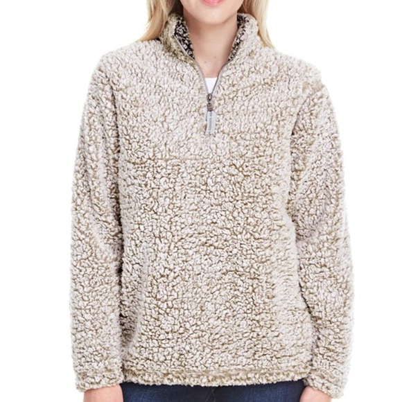 J America Epic Sherpa Fleece 1/4 zip Sweatshirt Size Large - Picture 1 of 11